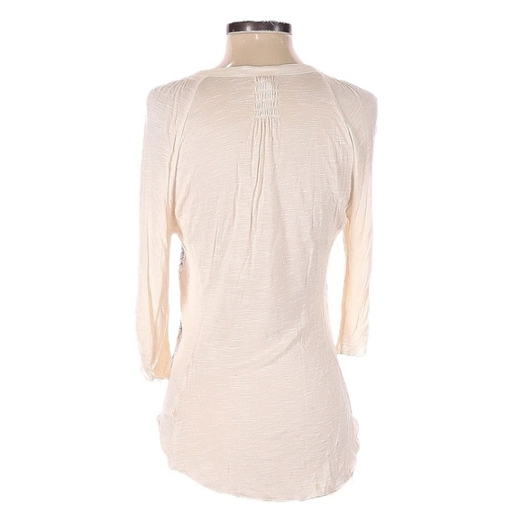 TINY Anthropologie Ivory Embroidered Boho Lurex Silk Blend Blouse Size S - Picture 3 of 9